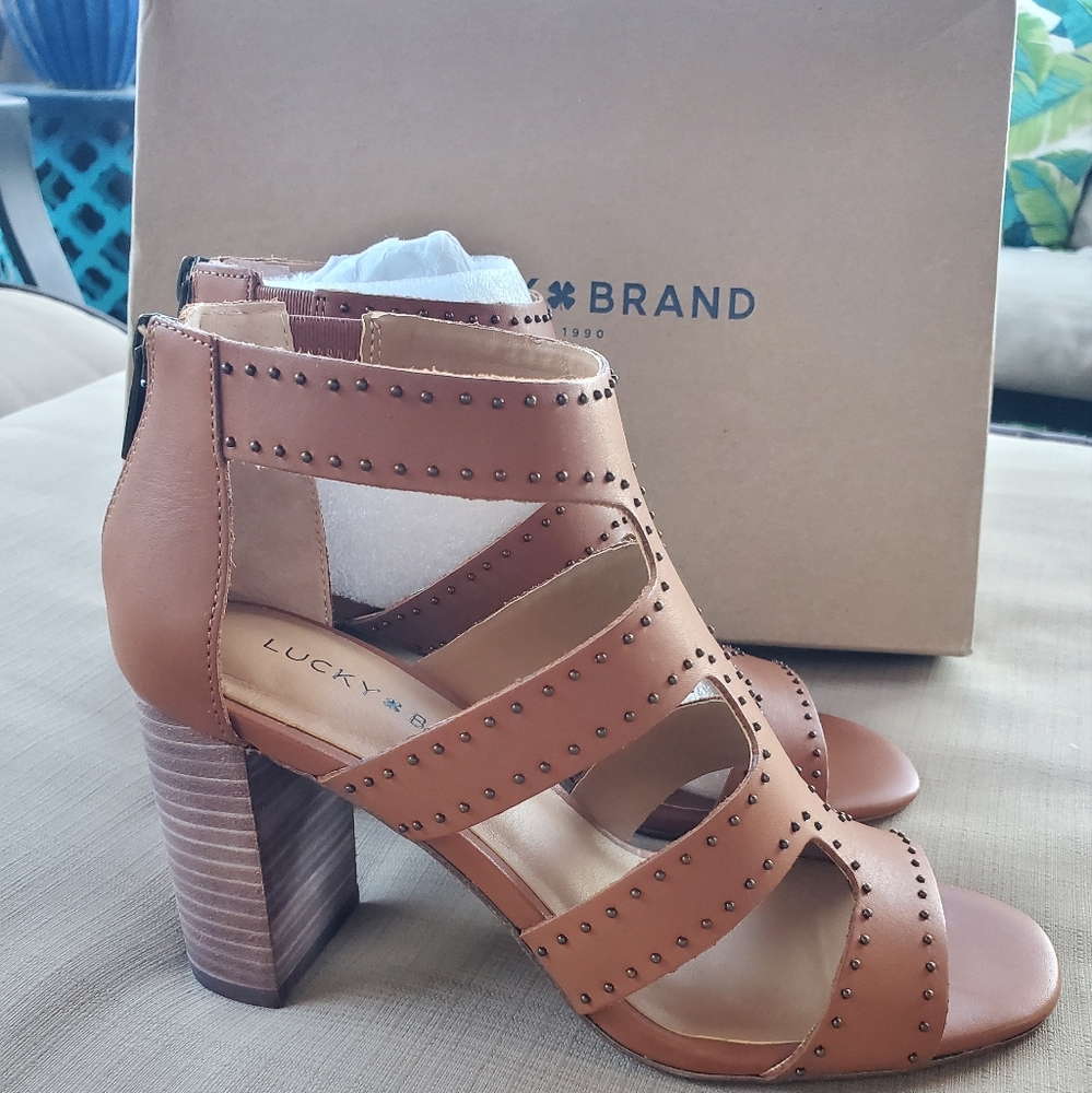Lucky Brand Genuine Leather Heeled Sandal
